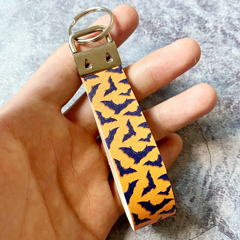 Wholesale Halloween Horror Character Ghost Print Leather Keychain